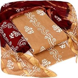 Women's Rajasthani Jaipuri Cotton Battik Print Hand Dyed Ethnic Daily Festival Office Suits Set Dress Material with Pure Cotton Gold Designs Dupatta-picture-25