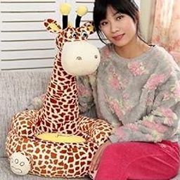 THE MODERN TREND® Dedecor Giraffe Soft Toys for Kids Girls Boy Children Wild Animal-Giraffe Sofa Cum Chair Baby Teddy Bear Birthday Gift Home Room Car Decoration Showpieces (Big)-picture-13
