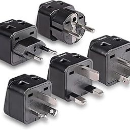 OREI 5-Pack Universal Travel Adapter Set - World Wide International Adapter - Universal to Type B, C, E/F, G and I - 2 in 1 - CE Certified - RoHS Compliant - Use in US, UK, Europe, Australia and More-picture-27