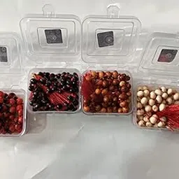 Pmw - Natural Gunja Mala - Combo Pack - Red, White, Yellow and Black Gunja Mala for Mahakaali Saraswathi Pooja - 108 Beads Each-picture-22