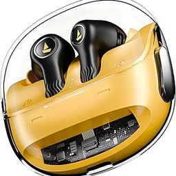 boAt New Launch Nirvana Crystl, Transparent Case,Spatial Audio, ANC(~32dB), 100Hrs Battery,4Mics ENx, Dual Pair,App Support, Bluetooth Earbuds, TWS Ear Buds Wireless Earphones with mic (Yellow Pop)-3
