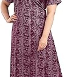 Maternity Nighties for Women in Cotton Blend Fabric |Nightgown | Maxi | Feeding Nighties|-image-46