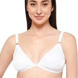 Women's Cotton Regular Non-Wired | Non-Padded |Seam Front-Open Saree Plunge Bra-16