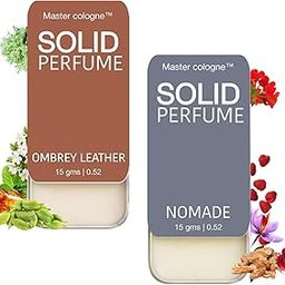 MASTER COLOGNE™ Pack of 2 OMBREY LEATHER & NOMADE Solid Perfumes | Pack of 2 | Alcohol Free | Cologne for Men & Women | Pocket Friendly & Easy to Apply | Strong & Lasting Fragrance-21