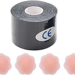 Breast Tape Sweatproof 5M Chest Sticker Women Breast Cover for Wedding Dress Black 2.5Cm-image-86