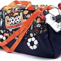 Cute 3D Duffle Bag - Waterproof Duffle Bag for Kids, Shoulder Bag with Multi Compartment, Ideal for Travel, Swimming, Picnic, Gym, Sports, Boys Duffle Bags (Football - 2)-picture-14