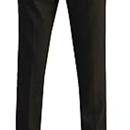 Men's Brown Textured Mid Rise Polyester Button Tapered Fit Flat Front Slant Pocket Trousers-picture-51