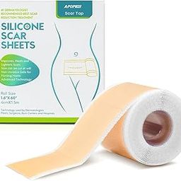 APOPHIS Silicone Scar Sheets, Silicon gel sheets for Scars Transparent Medical Silicone Gel Tape for Scar Removal, Silicone Scar Tape Roll For Hypertrophic Scars and Keloids Caused by Surgery Get Scars Away Painless Reusable-image-2