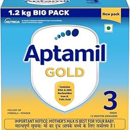 Aptamil Gold Infant Formula Milk Powder for Babies - Stage 3 (6-12 Months) - with Prebiotics and DHA - 1.2 kgs - Large Pack-15