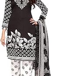 Women's Printed Dress Material - Unstitched Crepe Fabric Kurti, Pants & Dupatta Set (AZ-YS-P1-PRISHA BLACK)-image-32