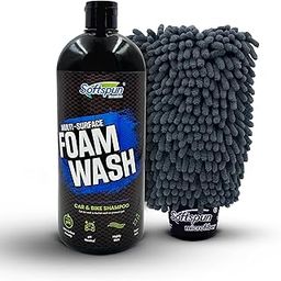 SOFTSPUN Microfiber 1700gsm 1pc Double Side Glove Grey + 1Ltr Car & Bike Premium Liquid Shampoo Combo | Extra Suds, Removes Tough Dirt & Grime | pH Neutral | Works with Bucket & Foam Cannon-image-21