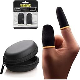 PRO Combo of Mobile Gaming Sleeves (2 Pieces) with Super Conductive Carbon Fiber Fabric with Multipurpose Round Shape Pouch (Multicolour)-picture-15