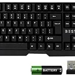 Bestor Wireless Keyboard Compact Ergonomic Design,USB Nano Receiver with AA Battery Wireless Laptop-Size Multi-Device Keyboard Compatible with Desktop, Laptop (Black)-image-91