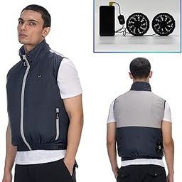 brrf Personal Fan with Air-Conditioned Jacket Basic Version, Cooling Jacket,Beat the Heat, Indoor/Outdoor Activities, Battery Fan Set, 10000 mAh, 5 V, Unisex, Instant Cooling-picture-32
