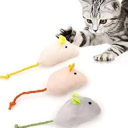 PETS EMPIRE Fun Plush Cat Rats, Cats Hunting Mouse Toys, Bite Proof Cat Toy, Interactive Mice Plush, Kitten Playing Toys Rat, Soft Mouse Toys for Cats, Kittens - 3Pcs (Color May Vary)-image-67