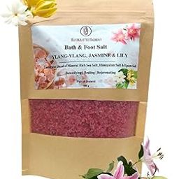Handkrafted Harmony Ylang-Ylang, Jasmine & Lily Bath & Foot Salt | Detoxifying, Healing, Rejuvenating | Arabian Sea Salt, Himalayan Pink Salt & Epsom Salt | With Ylang- Ylang Essential Oil | For All Skin Types (450 g x Pack of 1)-6