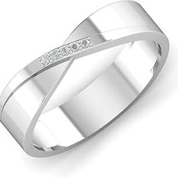 14KT White Gold Celestia Couple Band for Men-image-3