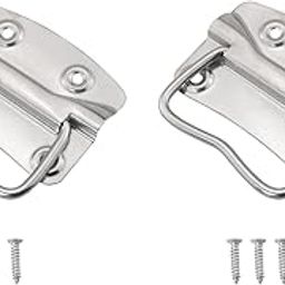 ZCZQC Chest Handle 2PCS 90x62mm / 3.54x2.44inch 201 Stainless Steel Surface Mounted Chest Ring Pull Handle for Toolbox Cabinet Drawer Box-19