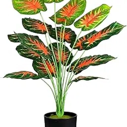 De Gardenia Artificial Money Plant with Pot - 55 cm Tall, 18 Leaves, Lifelike Green Ornamental Plant for Interior, Home, and Office Decor | Palm Leaves Artificial Tropical Monstera-picture-1