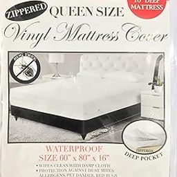 Better Home Vinyl Mattress Cover Zippered Encasement Protector Heavy Duty Deep Pocket (Queen, 16)-image-46