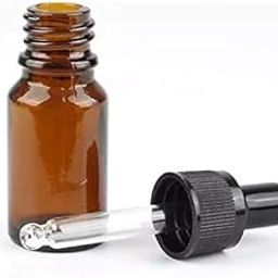 JARBAZAAR (set of 12 pcs) 10 ML Amber Colour Round Empty Glass Bottle + Glass Dropper + Silcon Teat, Refillable, Reusable, to store essential oils, diy serums, carrier oil blends-11