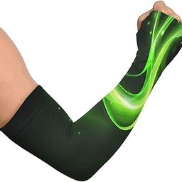 Cooling Arm Sleeves for Men Women UV Sun Protection Arm Covers Green Light Wave Compression Sleeves Sports Football Golf Cycling-image-61