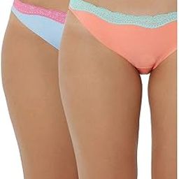 Womens Solid Lace Bikini Briefs - Pack of 3-image-66