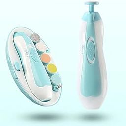 OM TOY ZONE Baby Nail Trimmer Electric Safe Baby Nail Clippers Baby Nail File Kit Manicure Set,Trim Polish Grooming Kit For Newborn Toddler Toes Fingernails,6 Grinding Heads And Led Light(Multicolor)-14