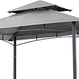 SCOCANOPY Replacement Canopy Grill BBQ Gazebo Roof Top for Gazebo Model L-GZ238PST-11 Only,(Grey)-image-40
