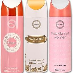 Armaf Vanity Femme Essence & High Street & Club de nuit Deodorant Spray For Women - 200ml Pack of-3-image-90