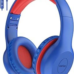 EarFun Kids Headphones Wired with Microphone, 85/94dB Volume Limit, Stereo Sound, Foldable, Navy Red-image-116