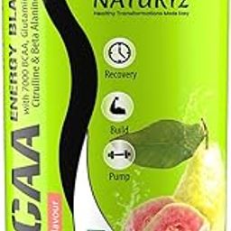 NATURYZ BCAA Energy Blast Pre Intra Post Workout Supplement With 7000 BCAA | Glutamine | Citrulline | Beta-Alanine for Muscle Recovery | Power & Energy-450 Grams(Guava Flavor)-image-41
