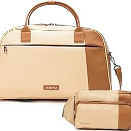 Duffle Bag For Travel 38 Litres (Verve) | Weekender Travel Bag With Separate Organiser Compartments & Waist Bag - Beige- Metro Mod-image-3