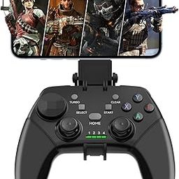Tobo Wireless Mobile Gaming Controller iPhone/iOS/Android/PC/Steam Deck Gamepad with Phone Holder, Turbo, Joystick for iPhone 15/14/13/iPad/Android/Samsung/Tablet, Call of Duty, Direct Play TD-1284GA-0