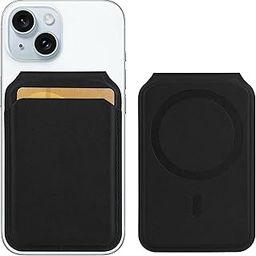 The Wallet Store MagShield Secure Unisex Magsafe Wallet Up to 3,000G Strength Magnet | for iPhone with Adjustable Stand | Vegan Leather | 3 Card Holder | for iPhone 16/15/14/13/12 Series Black-image-91