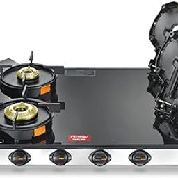 Prestige Svachh GTSV-04 Easy Clean Glass-Top 4 Brass Burner LPG Gas Table | Black | Liftable Burner Set | Sturdy Pan Support | Ergonomic Knob Design | Rubber Bottom Pads-image-84