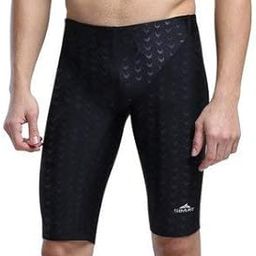 Shark Skin Swimwear Men's Swimming Trunks Flat Angle Quick-Dry Jammer Beach Shorts - Balck M-image-39