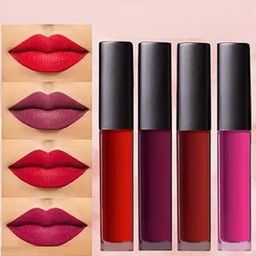 HUDAQUEEN Mini Liquid Matte Long Lasting Lipstick, Multi-use Stackable Lipsticks for Women-(Combo Set of 4, Multicolor)-image-28