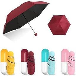 Creative Capsule Case Umbrella | UV Protection Fabric, Anti-Slip Handle for Rain & Summer | Mini umbrella for Men Women (Multicolour)(PO1)-42