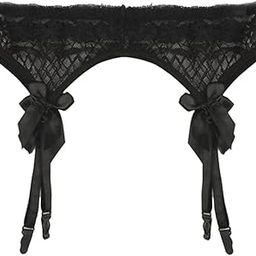 Women Garter Belt Strap Lace Bow Suspender Belt Dance Clubwear Black | Garter Belts | Intimates & Sleep-image-48