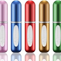 Anwenk 5 PCS Perfume Atomiser Bottles 5ml Mini Refillable Spray Portable Liquid Bottle with Visual Window Empty Travel Bottle for Purse Handbag Pocket Luggage-31