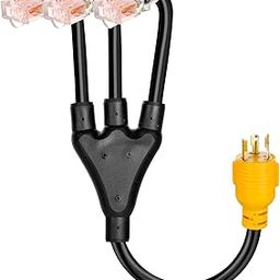 30 Amp to 15 Amp 125 Generator Adapter Cable, NEMA L5-30P to 3X Distribution Adapter 5-15R/5-20R, RV Power Splitter Cable, 30A 3 Prong for RV Trailers,-image-17