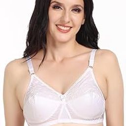 Women's Cotton & Chikankari Embroidered Non-Padded & Non-Wired Bra with Inner Cotton Lining and Wide Bottom Band-13