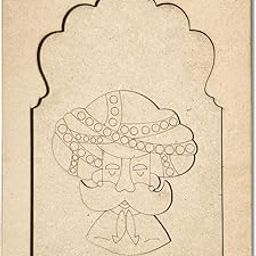 Jharokha With Ram Ram Sa MDF Engraved Design & Square Shaped Base Cutout For DIY Craft-image-48