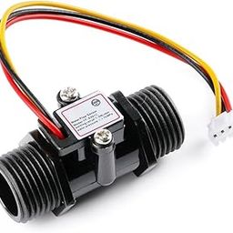 Water Flow Meter YF-S201C Water Flow Sensor, 1-30L/min Switch Fluid Flow Meter, Water Control Transparent Enclosure DC 5-15V Use For Water Heaters with High Precision(Black)-5