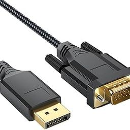 1.8 M DisplayPort to VGA Cable, DP to VGA Adapter Cord Male to Male HD Video 1080P for Computer, Monitor, TV, Projector, PC, HDTV, Desktop, Laptop-image-56