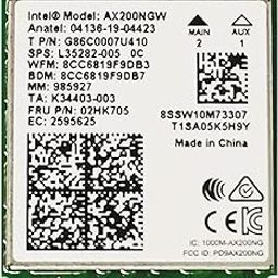 POINWER WiFi 6 Intel AX200 Up to 2974Mbps with Bluetooth 5.1 Wireles M.2 2.4G/5Ghz Card for Laptop PC with Windows 64 bit - Intel Model AX200NGW-28