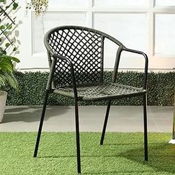 Egizmo 1 Seater Arm Chair Furniture 1 Rope Chairs with Cushions Garden Outdoor Furniture, Green Rope/Black Color-image-49