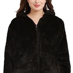 Fluffy Bear Hooded Coat Jacket for Women | Regular Fit | Fluffy Jacket Hoodie | Warm Like Sheep | Faux Fur | Ideal for Outings, Several Occasions-image-13