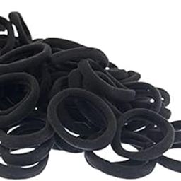 Upswings 15 Black Vandy Ponytail Holder Elastic Hair Rubber Bands for Girls/Women, Buns, Hair tie (Black, Pack of 15)-image-85